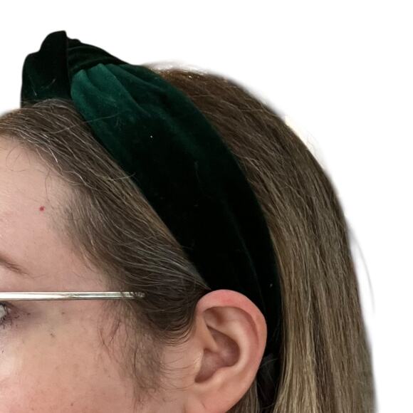 Lot 3 Velvet Headbands Modern Knotted & Braided Hair Accessories Green Red Black - Picture 6 of 6